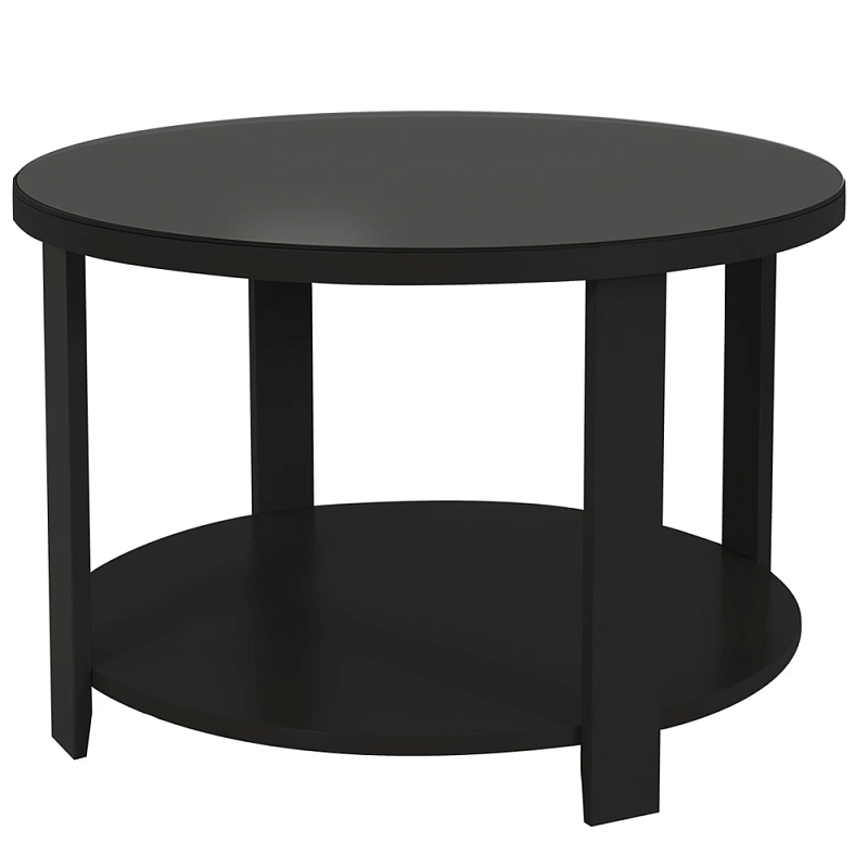Круглый журнальный стол Jazz Black Черный Прозрачное Стекло в Новосибирске | Loft Concept 