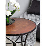 Столик приставной с круглой столешницей на металлическом черном основании Scenical Table варинант исполнения - 3 | Loft Concept в Новосибирске