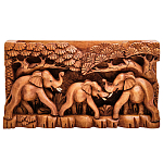 Панно из дерева слоны Panel With Animals варинант исполнения - 1 | Loft Concept в Новосибирске