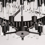 Люстра круглая из матового черного металла с подвесками из прозрачных стеклянных трубок Noir Tubes варинант исполнения - 10 | Loft Concept в Новосибирске