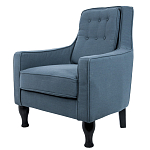 Кресло с мягкой обивкой из льна на 4-х ножках из массива березы Scarlett Armchair blue варинант исполнения - 2 | Loft Concept в Новосибирске