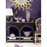 Чаша из прозрачного стекла на бронзовой подставке в виде павлина с рельефным хвостом Eden Garden варинант исполнения - 6 | Loft Concept в Новосибирске