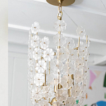 Подвесной светильник декорированный цветами из стекла Lightness of Flowers варинант исполнения - 6 | Loft Concept в Новосибирске