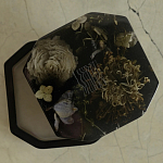 Шкатулка из эпоксидной смолы с цветами черная Epoxy Resin Square Box Black варинант исполнения - 4 | Loft Concept в Новосибирске