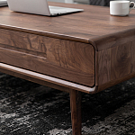 Кофейный стол из массива дерева с выдвижными ящиками Coffee Walnut Table варинант исполнения - 6 | Loft Concept в Новосибирске