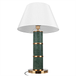 Настольная лампа на основании из зеленого мрамора с белым абажуром Noelia Green варинант исполнения - 3 | Loft Concept в Новосибирске