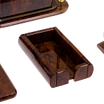 Настольный письменный набор с часами из природного камня обсидиана  Contract Extended варинант исполнения - 5 | Loft Concept в Новосибирске