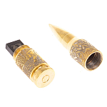 Флеш-карта USB 2.0 на 32 гб в виде пули с гравировкой природы в подарочной коробке Metal Flash Drive варинант исполнения - 2 | Loft Concept в Новосибирске