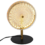 Настольная лампа с плафоном из рельефного стекла Peony Glass Bronze  варинант исполнения - 2 | Loft Concept в Новосибирске