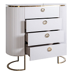 Комод белый овальный с мраморной столешницей Thoroughbass варинант исполнения - 2 | Loft Concept в Новосибирске