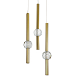 Подвесной светильник с 3-мя плафонами Celestin Spheres Brass Hanging Lamp варинант исполнения - 1 | Loft Concept в Новосибирске