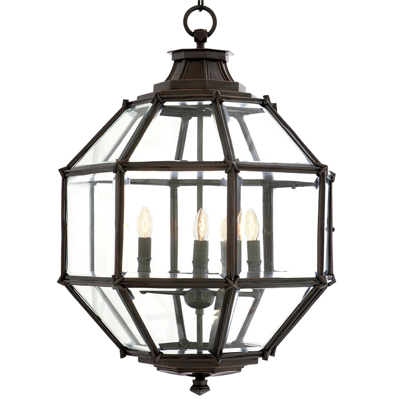 Люстра Lantern Owen Bronze M Темная бронза Прозрачный (Transparent) в Новосибирске | Loft Concept 