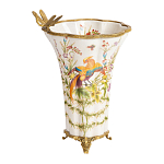 Ваза из фарфора с бронзовой стрекозой  Paradise Dragonfly варинант исполнения - 1 | Loft Concept в Новосибирске