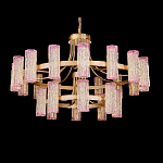 Люстра двухъярусная круглая с текстурными цилиндрическими плафонами Glimpse варинант исполнения - 2 | Loft Concept в Новосибирске