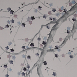 Обои ручная роспись Plum Blossom Special Colourway on Lilac Hint dyed silk варинант исполнения - 1 | Loft Concept в Новосибирске