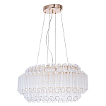 Люстра подвесная многослойная с прозрачными хрустальными трубками и золотистым каркасом Hexagon Tube Light варинант исполнения - 1 | Loft Concept в Новосибирске