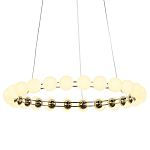 Люстра светодиодная кольцевая с круглыми плафонами белого цвета PEARLS Suspension 48 варинант исполнения - 3 | Loft Concept в Новосибирске