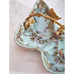 Блюдо из голубого фарфора с бронзовой ручкой в виде ветки Blue Garden варинант исполнения - 6 | Loft Concept в Новосибирске