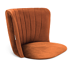 Стул с мягкой оранжевой обивкой из велюра и подъемно-поворотным механизмом на черных колесиках Harper Orange варинант исполнения - 2 | Loft Concept в Новосибирске