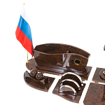 Настольный письменный набор с часами из природного камня обсидиана Competent Leader варинант исполнения - 3 | Loft Concept в Новосибирске