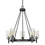  Люстра с 5-ю цилиндрическими плафонами из стекла с пузырьками Hinkley варинант исполнения - 1 | Loft Concept в Новосибирске