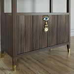 Стеллаж со стеклянными полками Elsa Dreams Walnut варинант исполнения - 1 | Loft Concept в Новосибирске