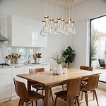 Люстра с 9-ю прозрачными стеклянными плафонами в форме капли Lucid Rain  варинант исполнения - 11 | Loft Concept в Новосибирске