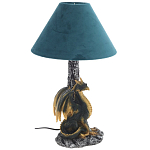 Настольная лампа Дракон Dragon Black Gold Table Lamp Синий Абажур варинант исполнения - 1 | Loft Concept в Новосибирске
