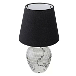 Настольная лампа с черным тканевым абажуром и фактурным прозрачным основанием Black Cone варинант исполнения - 1 | Loft Concept в Новосибирске