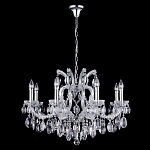 Люстра подвесная с 8-ю лампочками и прозрачными хрустальными подвесками на хромированном основании Crystal lamps варинант исполнения - 2 | Loft Concept в Новосибирске