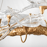 Люстра подвесная с прозрачными стеклянными птичками на ветвях Диаметр 100 см Serip Voa варинант исполнения - 10 | Loft Concept в Новосибирске