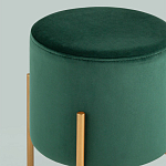 Зеленый пуф на золотистых ножках SANJAY варинант исполнения - 2 | Loft Concept в Новосибирске