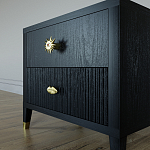 Тумба прикроватная с двумя ящиками Elsa Dreams Black варинант исполнения - 3 | Loft Concept в Новосибирске