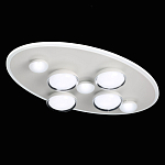 Потолочный светильник овальной формы белого цвета с 7-ю лампами Lunar Pebbles варинант исполнения - 4 | Loft Concept в Новосибирске