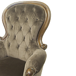 Кресло с мягкой обивкой из коричневого велюра на 4-х деревянных ножках Evelyn Classical Armchair варинант исполнения - 4 | Loft Concept в Новосибирске