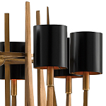 Люстра с 8-ю черными цилиндрическими плафонами Stylistic Lines варинант исполнения - 1 | Loft Concept в Новосибирске