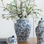 Ваза с крышкой и бело-синим цветочным узором Blue & White Ornament  варинант исполнения - 7 | Loft Concept в Новосибирске
