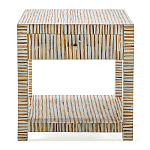 Тумбочка прикроватная Vancouver Bone Inlay Bedside Beige варинант исполнения - 3 | Loft Concept в Новосибирске