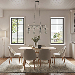 Люстра подвесная с 8-ю лампами и стеклянными круглыми подвесками Currey & Company варинант исполнения - 2 | Loft Concept в Новосибирске