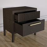 Прикроватная Тумбочка Primo с двумя ящиками Темный орех варинант исполнения - 5 | Loft Concept в Новосибирске