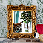 Зеркало настенное золотое с резным орнаментом Classic Ornament Mirror варинант исполнения - 2 | Loft Concept в Новосибирске