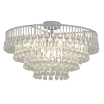 Люстра подвесная круглая с молочными стеклянными подвесками в форме капель Droplet Chandelier варинант исполнения - 2 | Loft Concept в Новосибирске