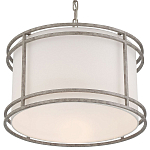 Подвесной светильник в виде барабана с тканевым абажуром и металлическим каркасом Warm Glow варинант исполнения - 2 | Loft Concept в Новосибирске