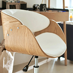 Вращающееся офисное кресло на колёсах Delwyn Chair White варинант исполнения - 6 | Loft Concept в Новосибирске