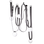 Подвесной светильник с серыми кожаными ремнями и белыми стеклянными плафонами в виде шаров Flos Wireline Lighting варинант исполнения - 7 | Loft Concept в Новосибирске