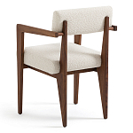 Кресло обеденное Alcove White Boucle из массива ореха варинант исполнения - 4 | Loft Concept в Новосибирске