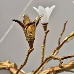 Люстра в виде золотой ветки с цветами Glass Flower Pendant Light варинант исполнения - 1 | Loft Concept в Новосибирске