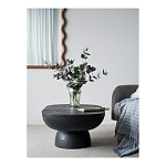 Столик кофейный черного цвета с овальной столешницей и круглым основанием Black Dalmen Table варинант исполнения - 10 | Loft Concept в Новосибирске