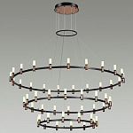 Люстра подвесная с тремя круглыми ярусами и цилиндрическими плафонами Arnaut Light варинант исполнения - 3 | Loft Concept в Новосибирске