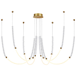 Люстра подвесная с 6-ю изогнутыми плафонами и белыми декоративными шариками PEARLS Suspension варинант исполнения - 4 | Loft Concept в Новосибирске